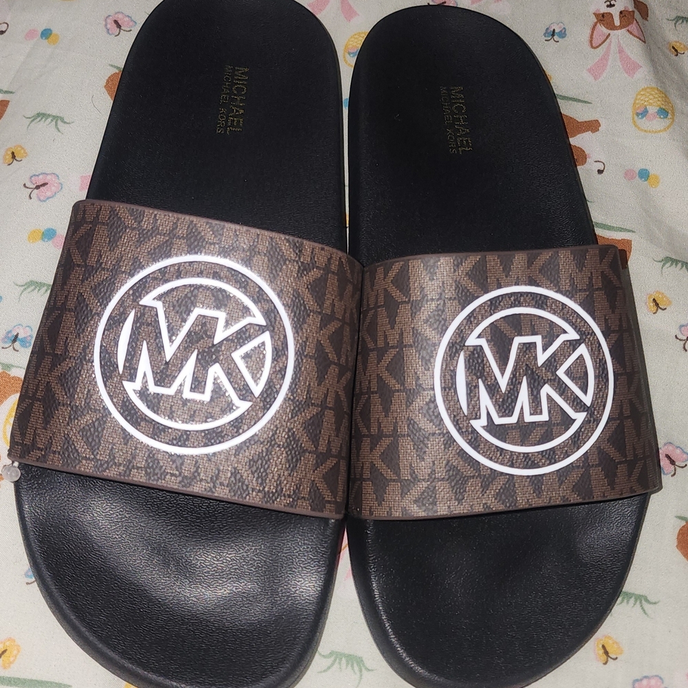 Michael Kors Brown Slide Sandals